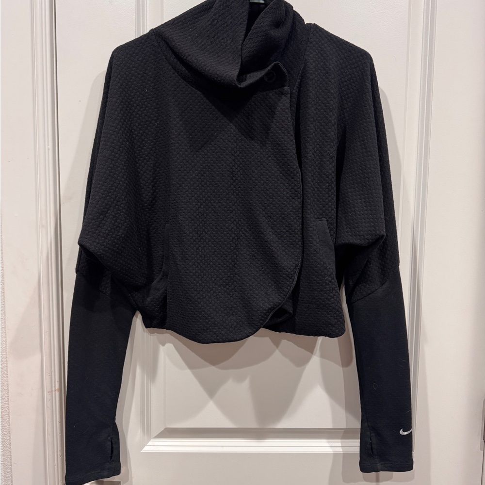Nike Black Textured Cropped Jacket